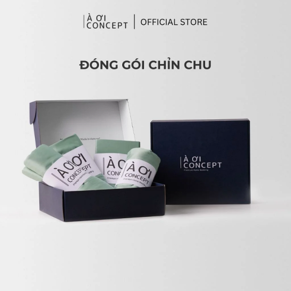 Ga trải giường Cotton Satin, màu [ Xanh đậu] À ƠI CONCEPT DGCT0004 - Ảnh 5